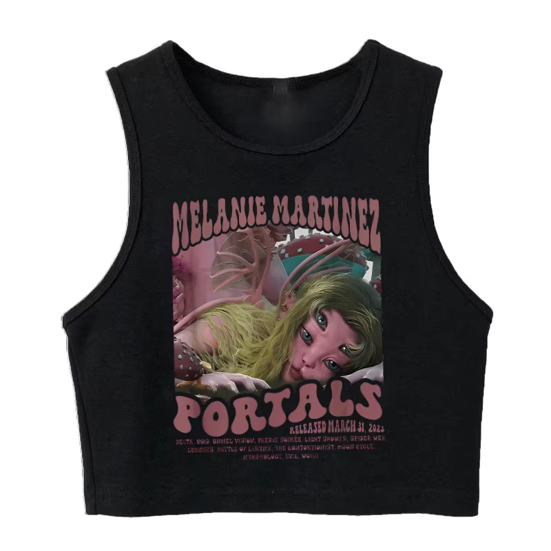 T-shirt court gothique Melanie Martinez pour femme, streetwear, vintage, humoristique, comique