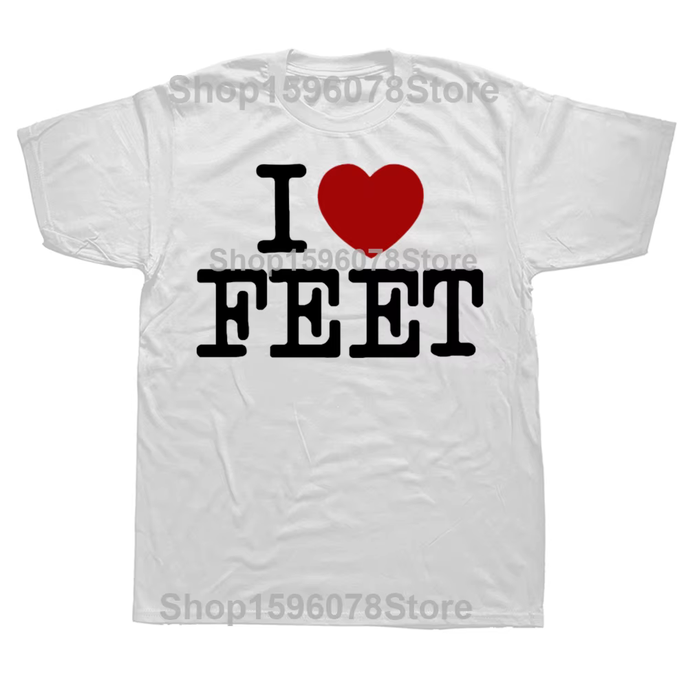 Drôle j'aime les pieds T-shirts graphiques hommes femmes mode t-shirt style décontracté 100% coton a