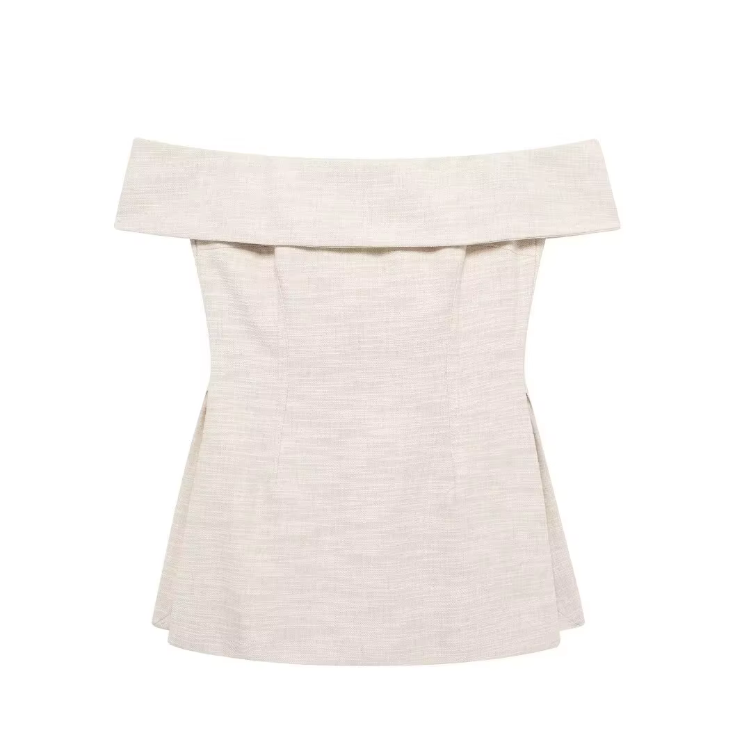 DUOPERI femmes mode 2 pièces ensembles kaki dos nu fermeture éclair hauts Corset et pantalons à jamb