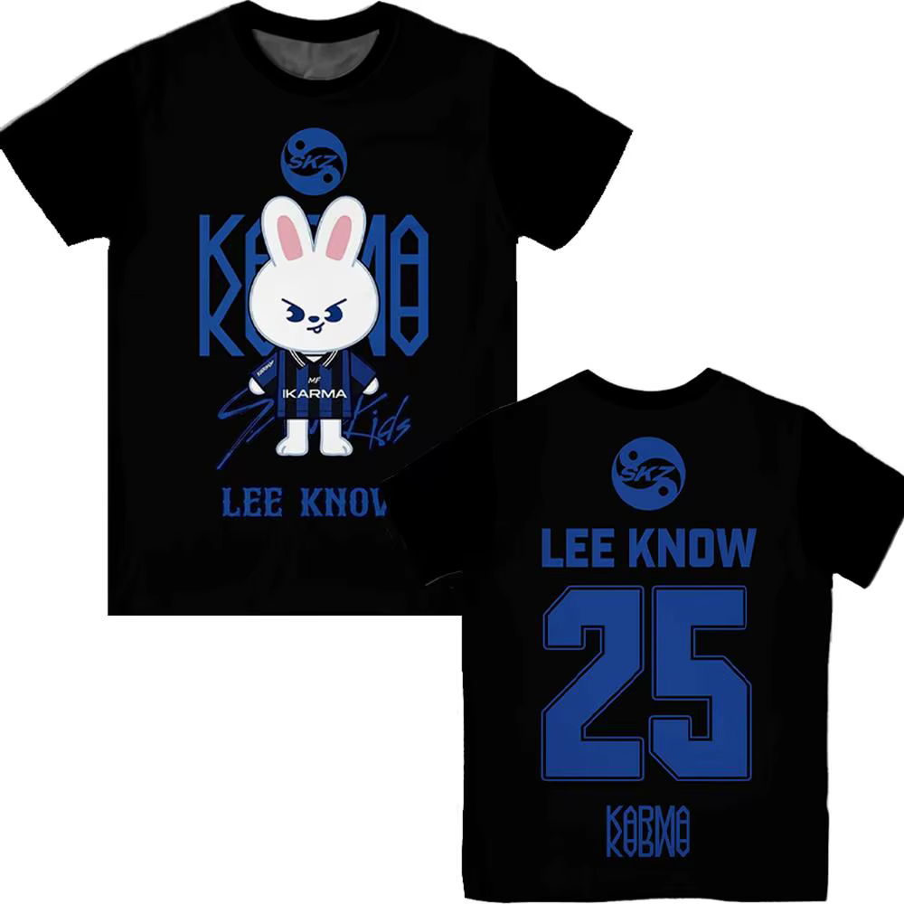 Nouveau T-shirt KPOP KARMA 2026 pour fans, mode coréenne, imprimé dessin animé HYUNJIN, style Y2K Ha