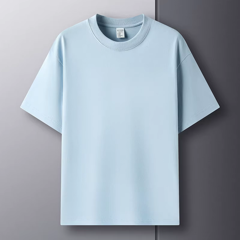 100% coton Été marque haut de gamme hommes manches courtes col rond Fashion Edition Type demi - manc