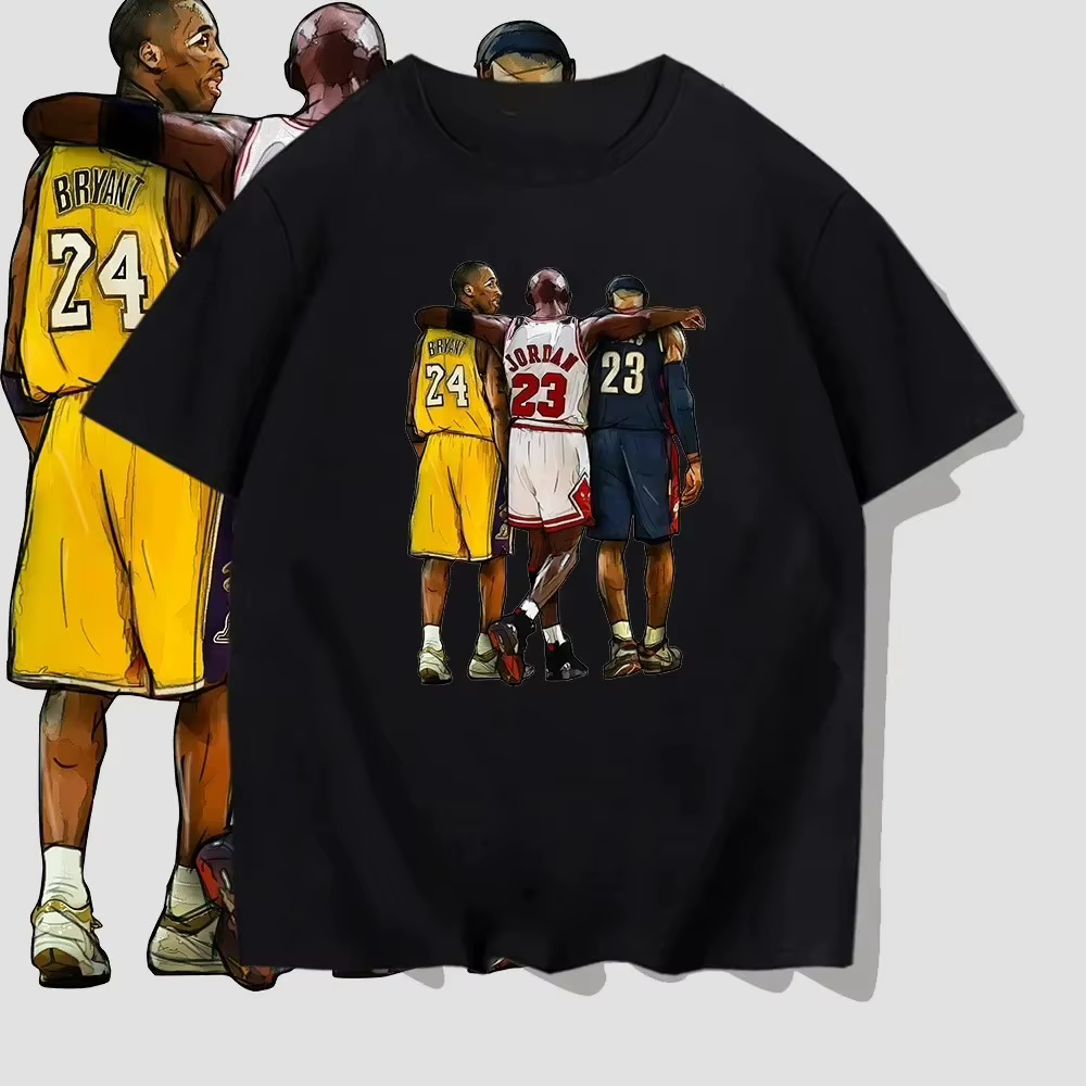 T-shirt d'été en coton à manches courtes pour enfants Kobe Bryant, avec motif de dessin animé LeBron