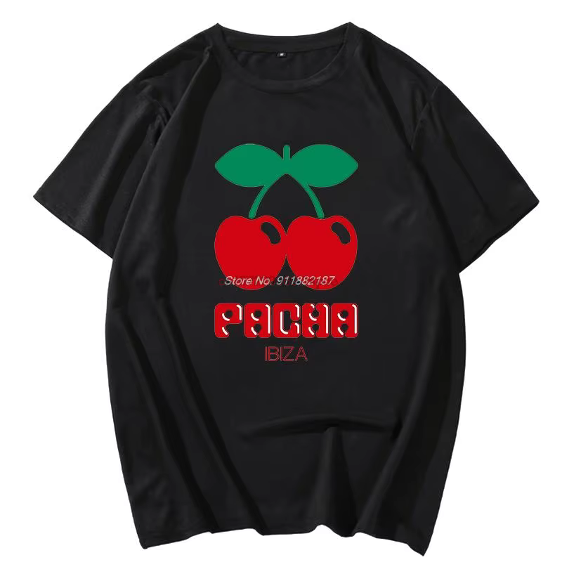 Économie graphiques à manches courtes Pacha Ibiza, t-shirts surdimensionnés en coton, t-shirts d'été