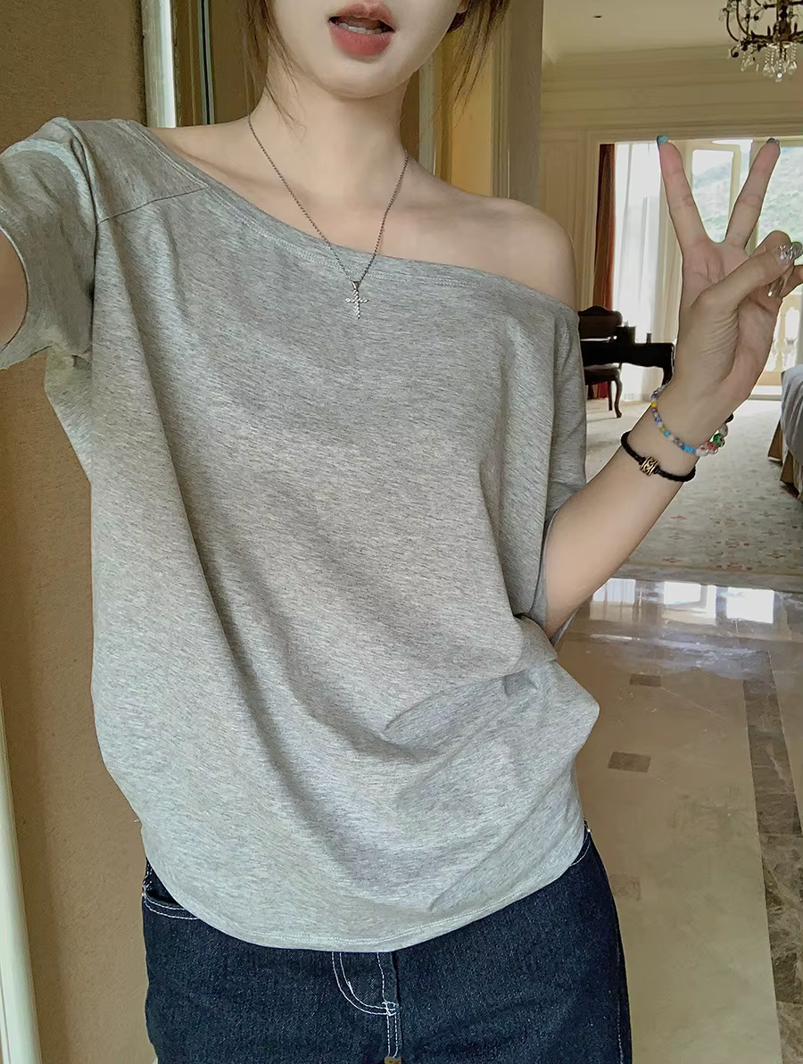 T-shirts femmes solide Simple été décontracté Cleanfit à manches courtes tout-match jeunes filles St