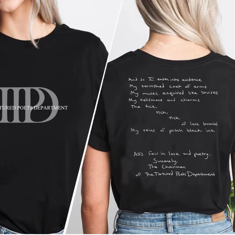 T-Shirt à Manches Courtes en Coton pour Femme, Streetwear, avec Imprimé TTPD