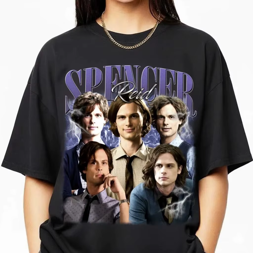 Soldes d'été : T-shirt vintage Spencer Reid, cadeau pour les fans de la série TV Criminal Minds, tee