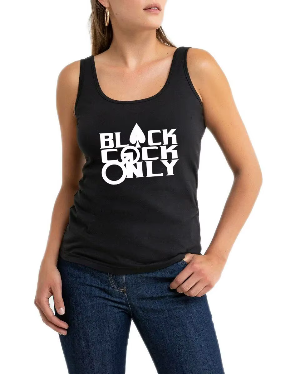 Black Cock Only Design Économie à col en U, Queen of Spades, Sexy, Précieux, Y-Hotwife, Humor Flirty