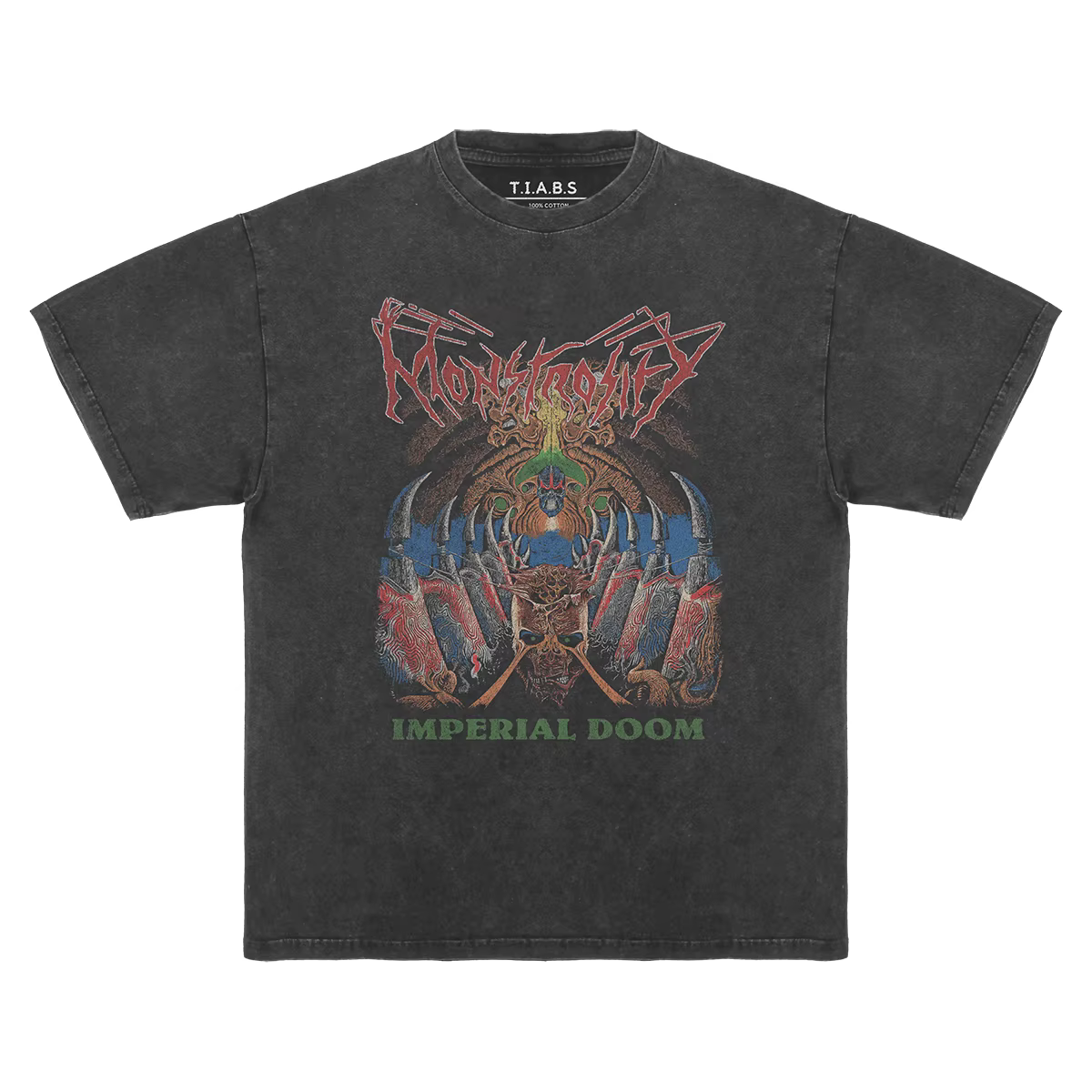 Monstrosity T-Shirt 80S Death Metal Malevolent Creation lavé ample épaule tombante rétro coton manch