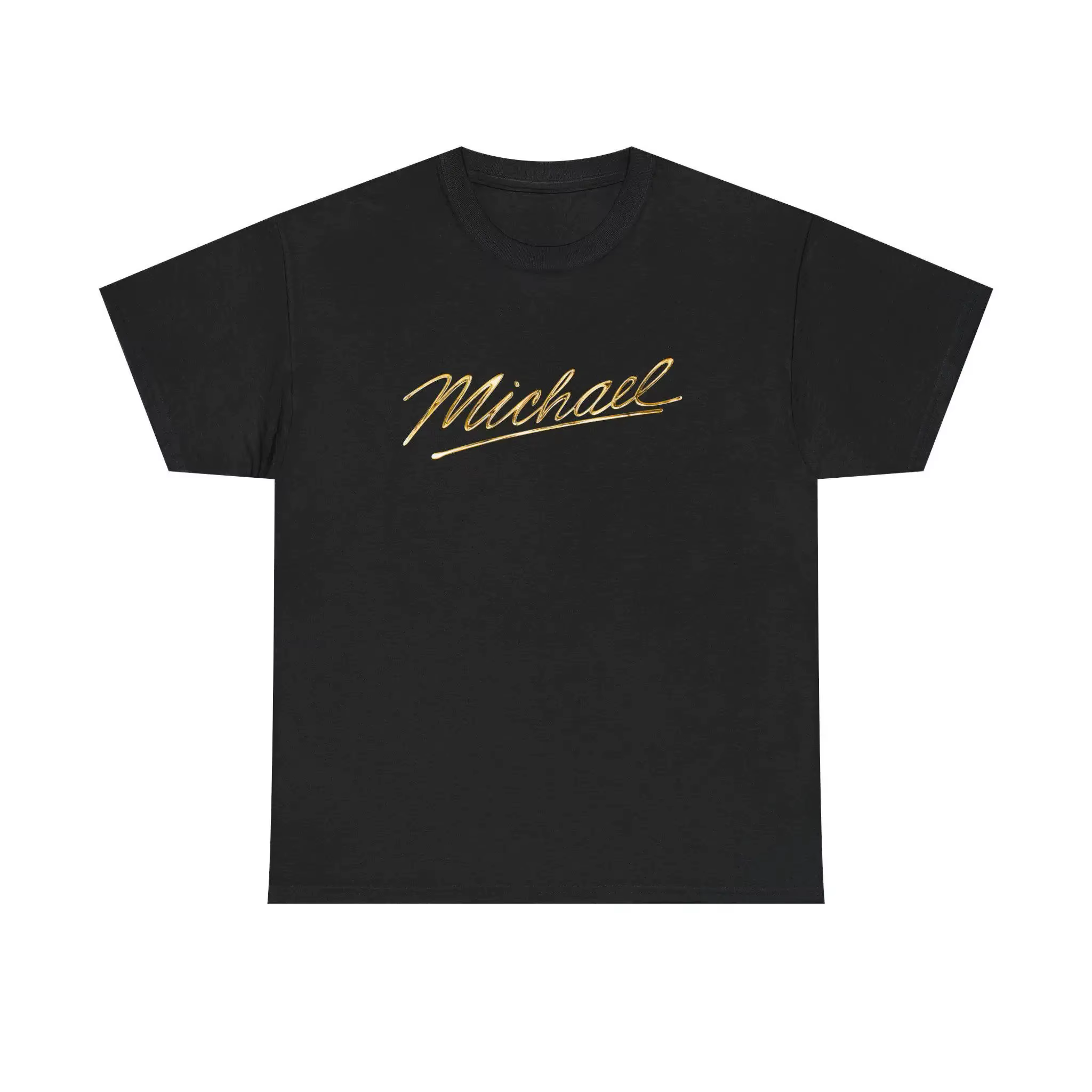 T-shirt Unisexe en Coton Oversize Streetwear avec Logo Doré du Film Biographique de Michael Jackson 