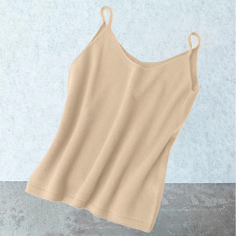 Gilet pull 100% laine pour femmes, automne-hiver, sans manches, couleur unie, haut Camisole tricoté 