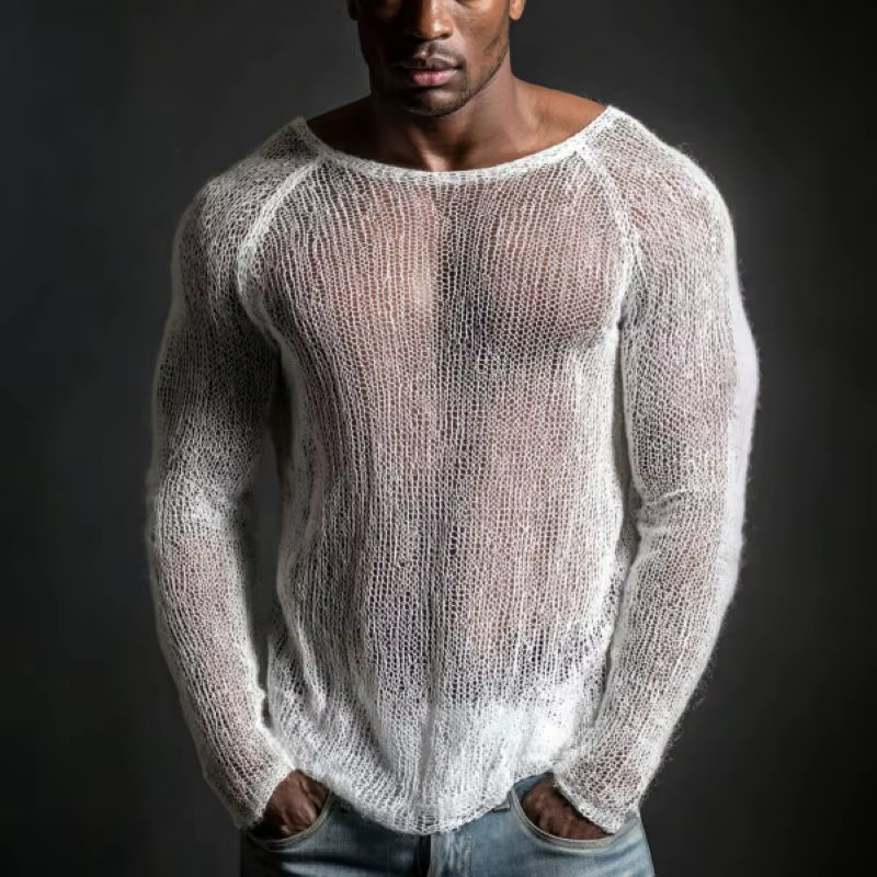 T-shirt décontracté sexy pour homme, respirant, à manches raglan longues, doux, léger, streetwear, m