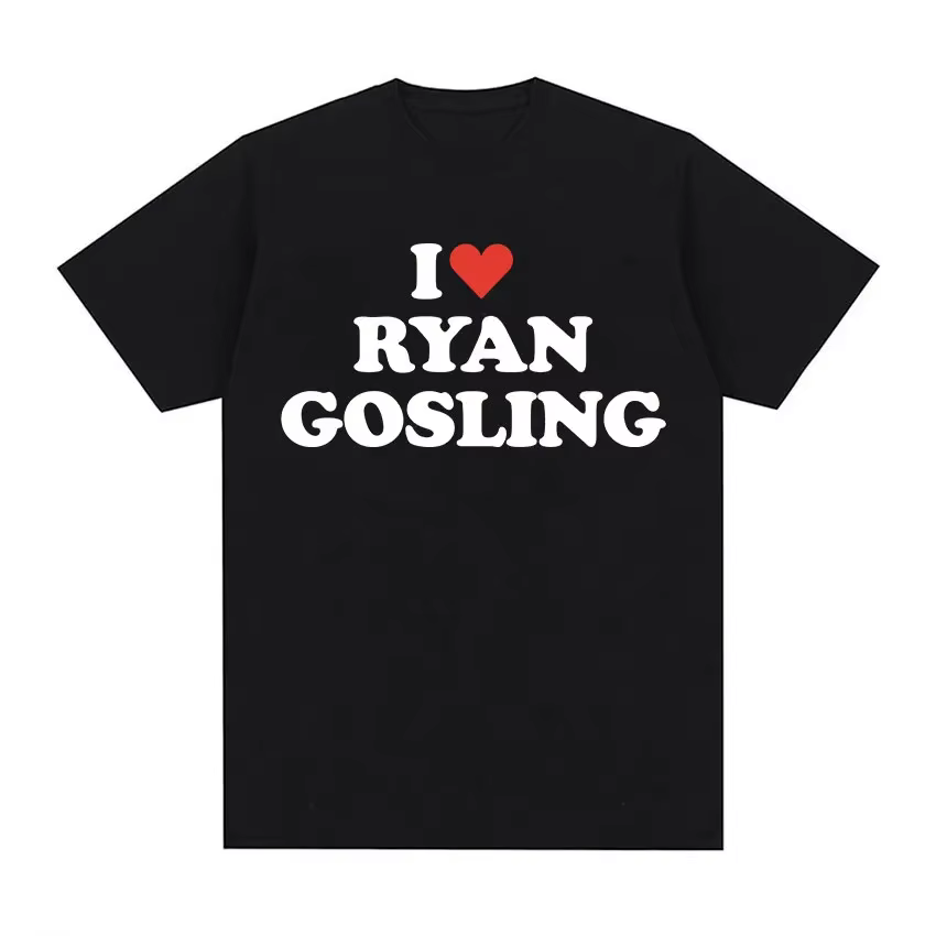 T-shirt graphique drôle I Love Ryan Gosling pour hommes et femmes, Économie à col rond, Vêtements d'