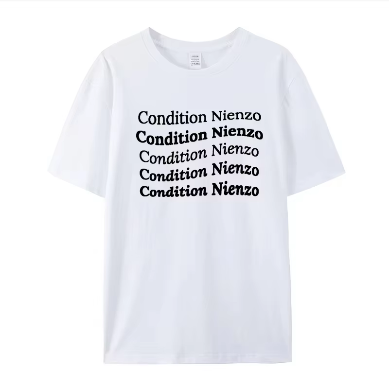 Nouvelle condition nienzo lettre à manches courtes col rond Y2k T-Shirt hommes vêtements nouveau en