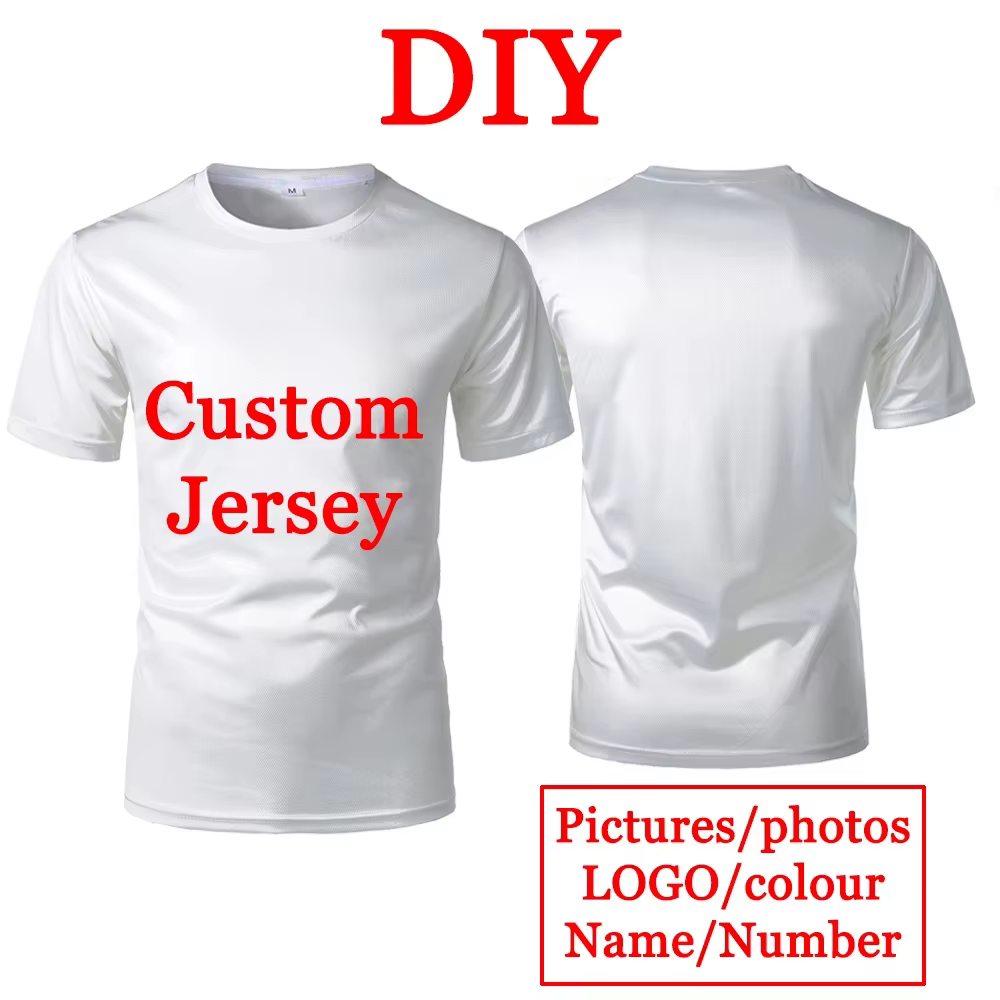 T-shirt personnalisé à faire soi-même, en fibre de polyester, col rond, impression de haute qualité,