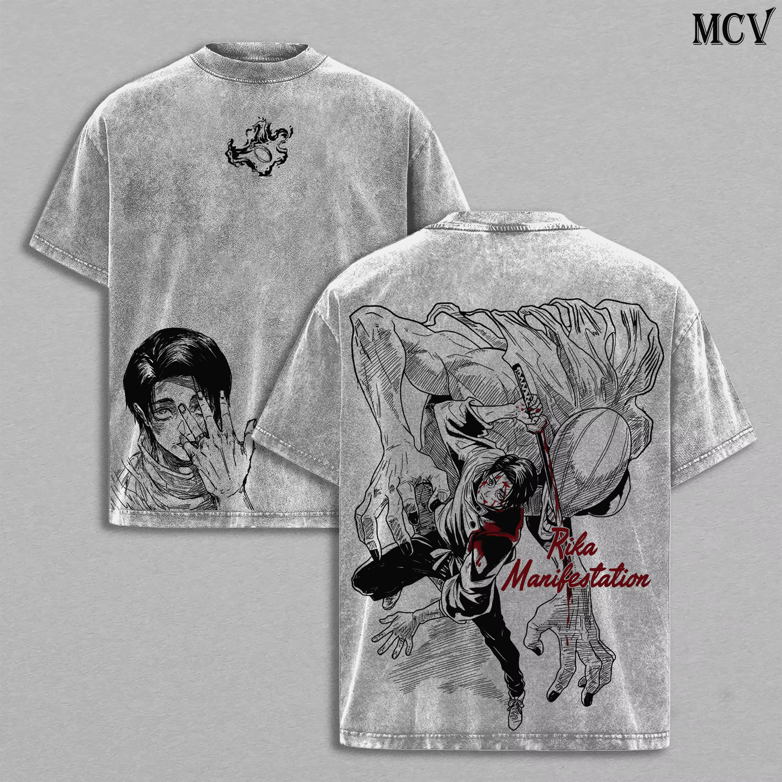 T-shirt Okkotsu Yuta Jujutsu Kaisen, t-shirt vintage délavé surdimensionné, t-shirt en coton de haut
