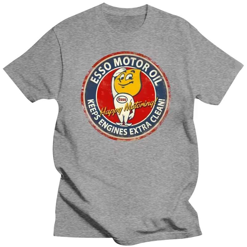 T-shirt avec logo Esso rétro, en pur coton, coupe ample, style streetwear pour couple, t-shirts grap