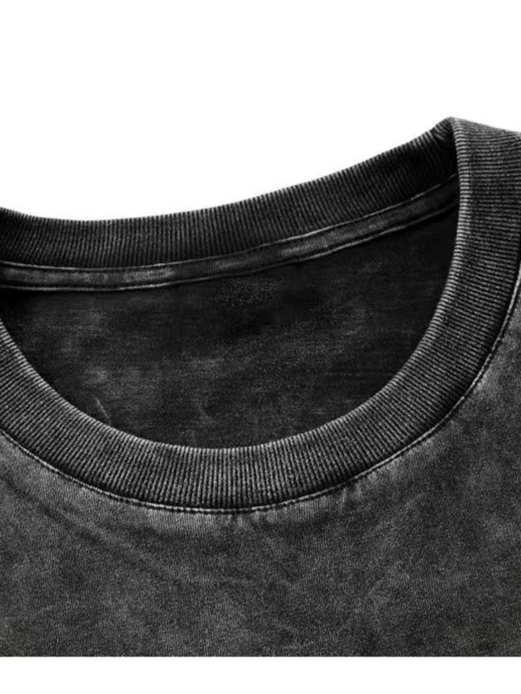 T-shirts vintage délavés 2026 – Style streetwear hip-hop rétro punk pour femme – T-shirt décontracté