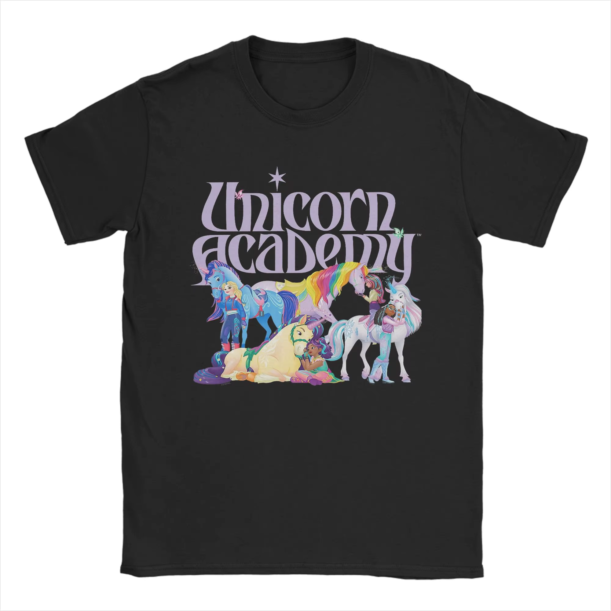 Unicorn Academy Riders T-shirt d'été 100% coton pour hommes, T-shirt décontracté à manches courtes Y