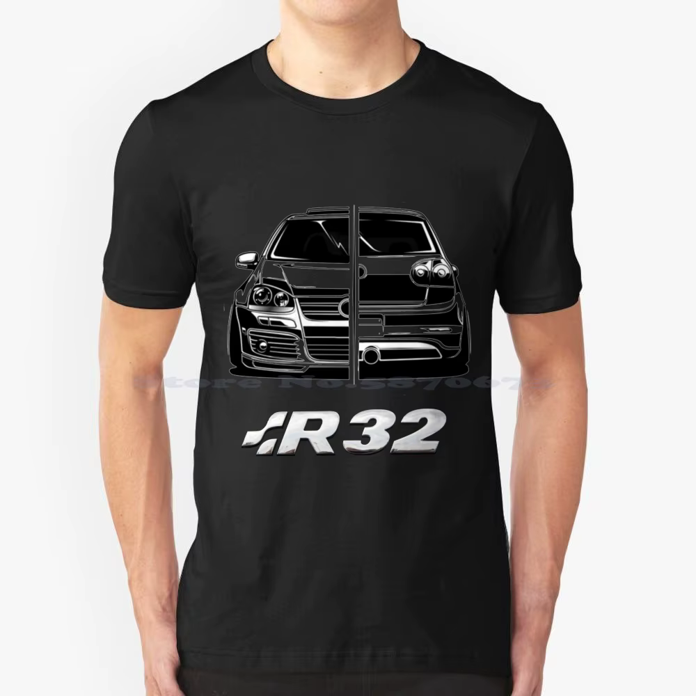 T-shirt Design Golf R32, 100% coton, dessin animé