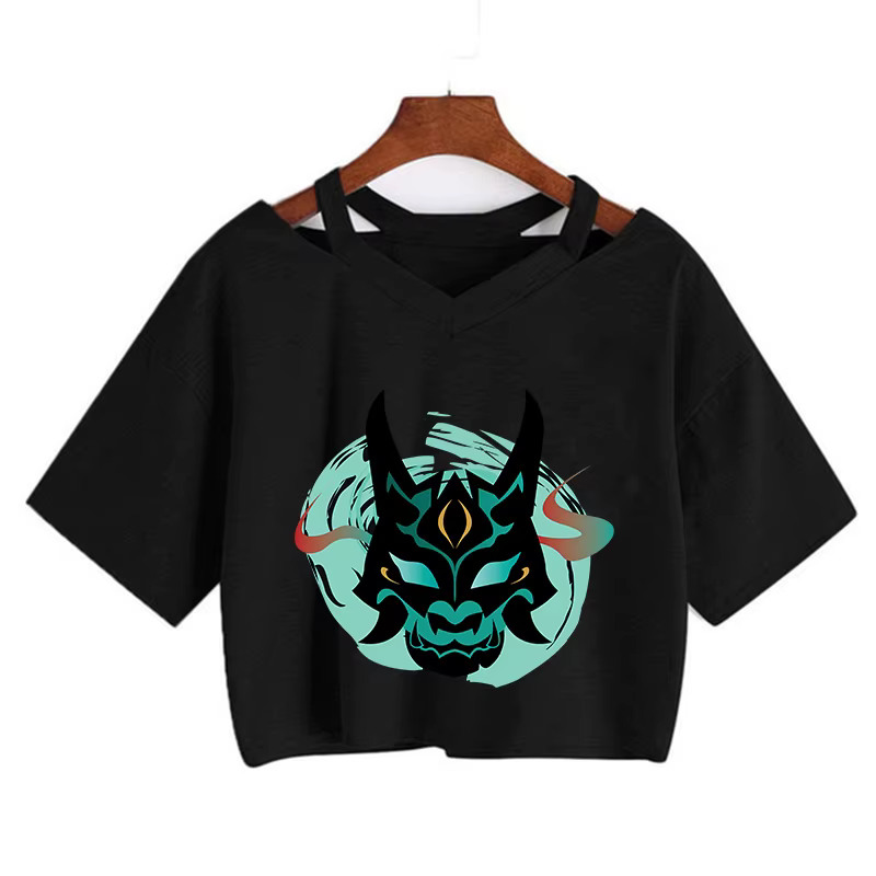 Haut court Kawaii Genshin Impact T-shirt femmes t-shirts graphiques Kawaii hauts Harajuku dessin ani