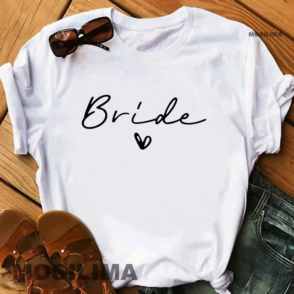 Femmes coton T-Shirt équipe mariée enterrement de vie de jeune fille douche poule fête demoiselle d'