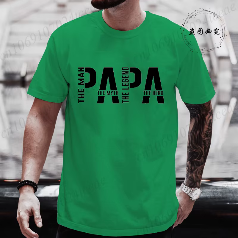 Papa l'homme le mythe la légende T-shirt drôle pour hommes vêtements papa T-shirt à manches courtes