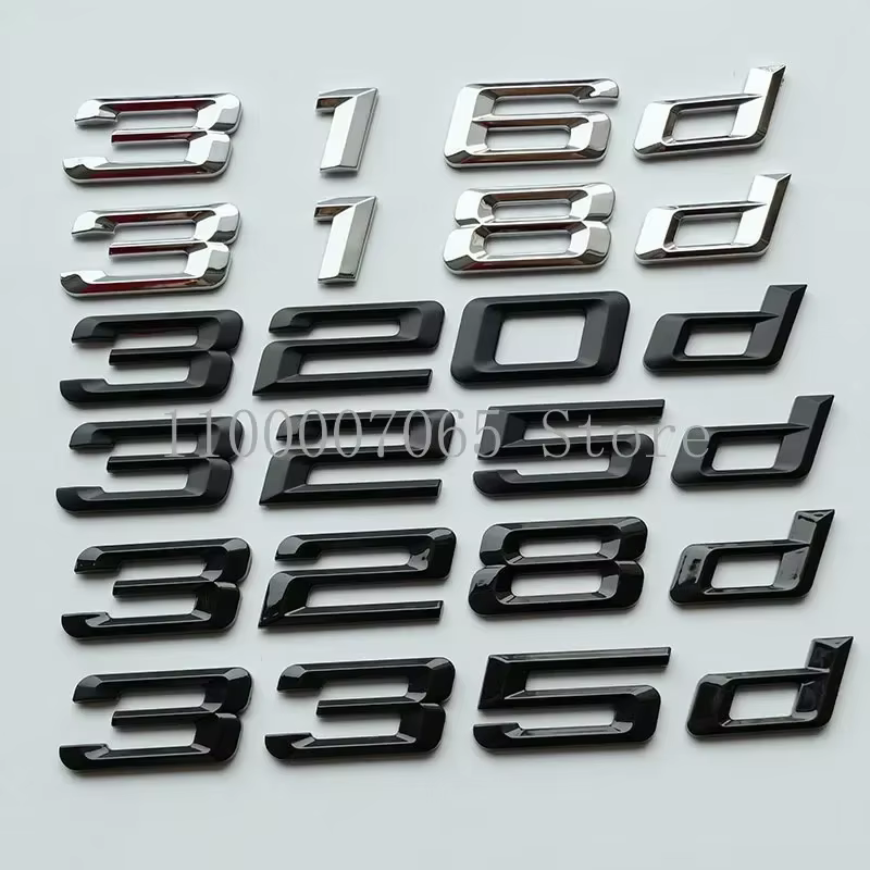 Emblème GT Top ABS avec lettres de police italienne ancienne 316d 318d 320d 325d 328d 330d 335d 340d