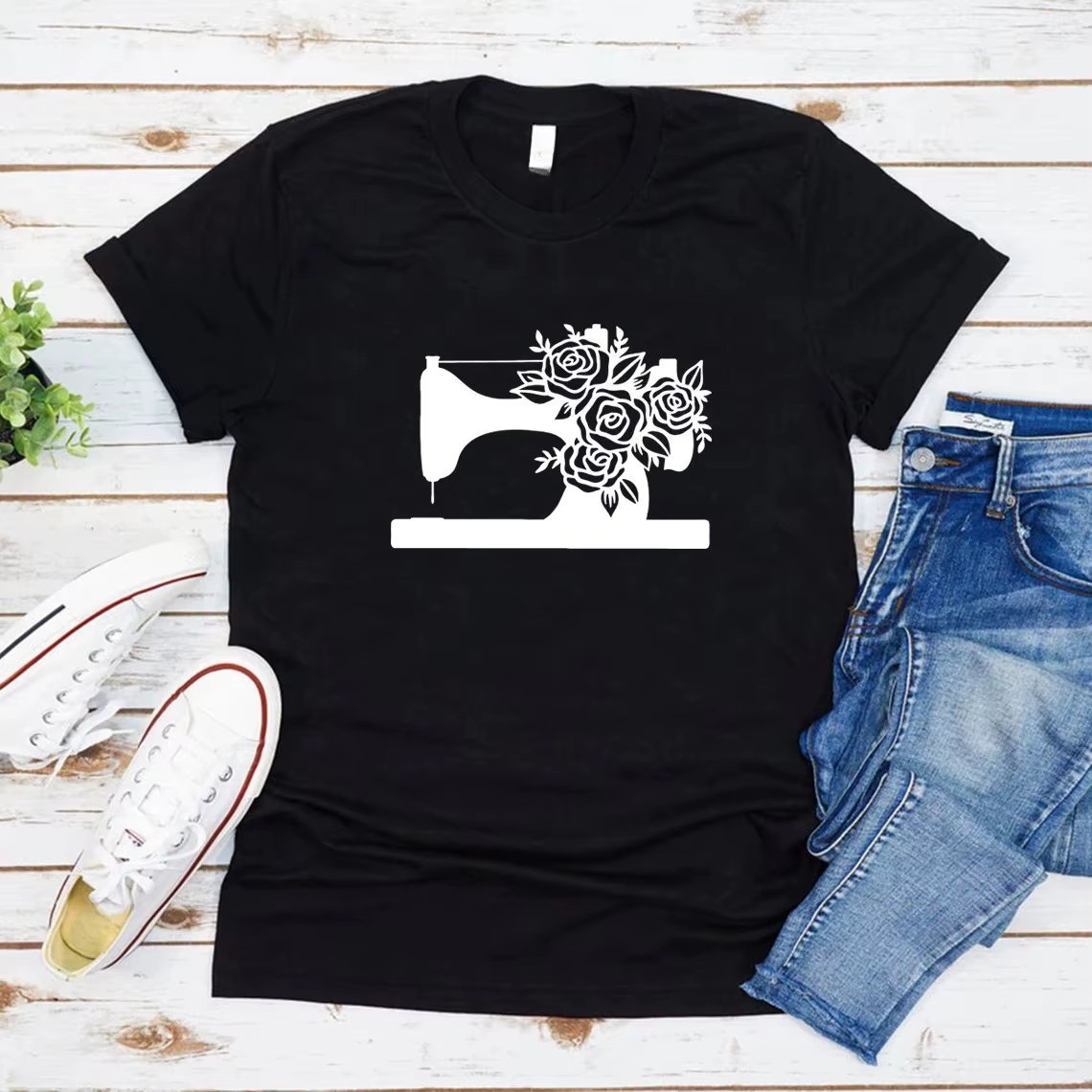 T-shirt fantaisie de couturière pour femme, haut de courtepointe, t-shirts graphiques, chemise d'ama
