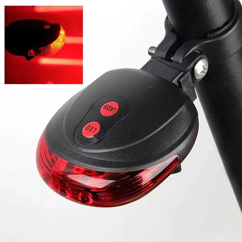 Feu arrière de vélo à 5 LED, lumière Laser pour conduite nocturne, cyclisme en plein air, étanche, f