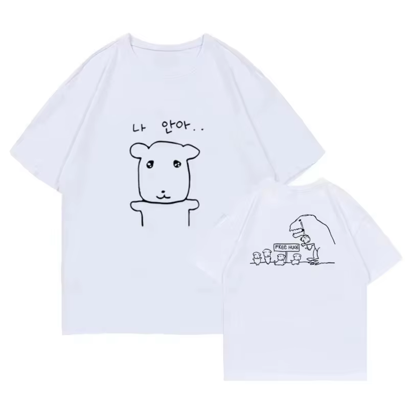 T-shirt imprimé Ittiz Yeji pour l'été, haut confortable pour les trajets quotidiens, unisexe, décont