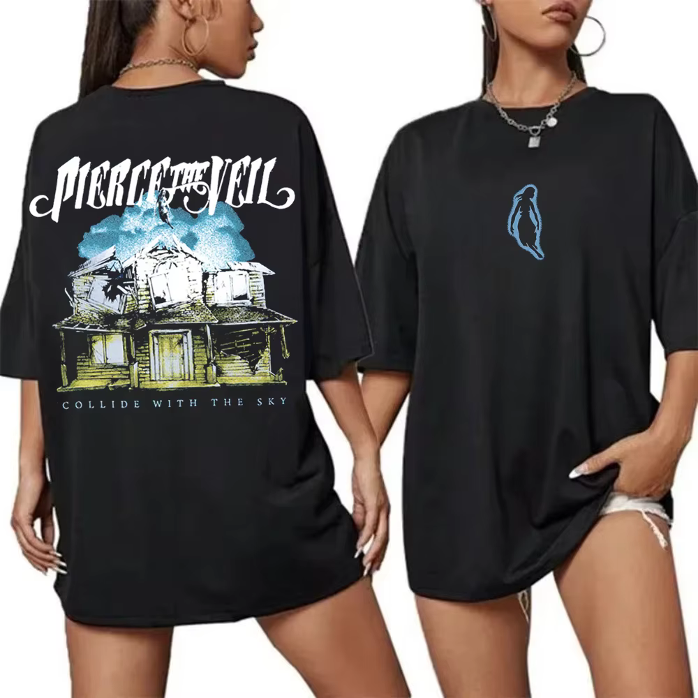 T-shirt vintage Pierce The Veil, merch de concert rock, t-shirt graphique vintage, vêtements de musi