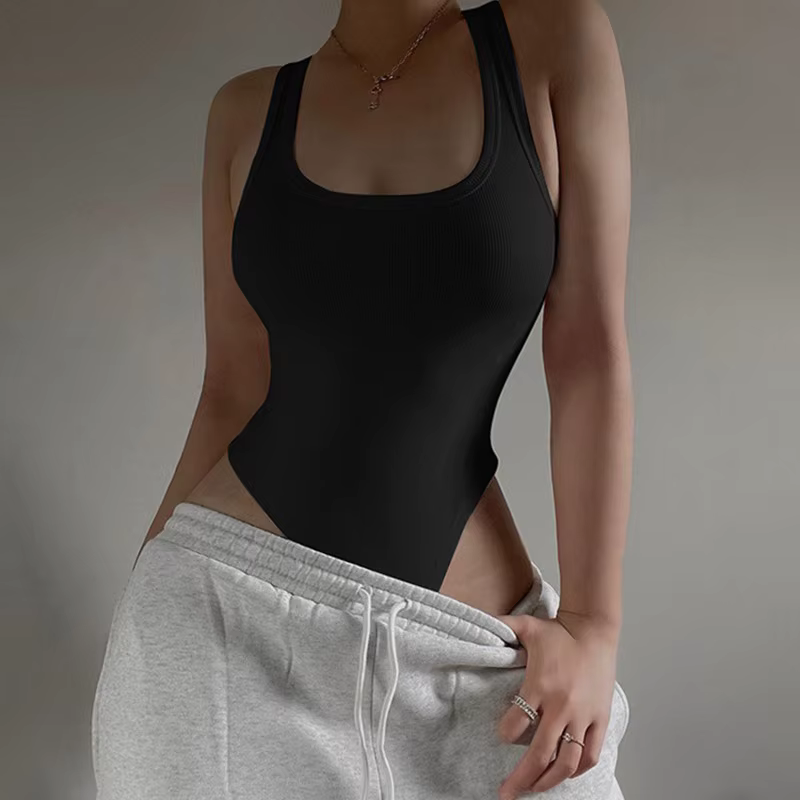 Combinaison de batterie en fibre tricotée pour femme, Halter Y-Off initié, Batterie de rue décontrac