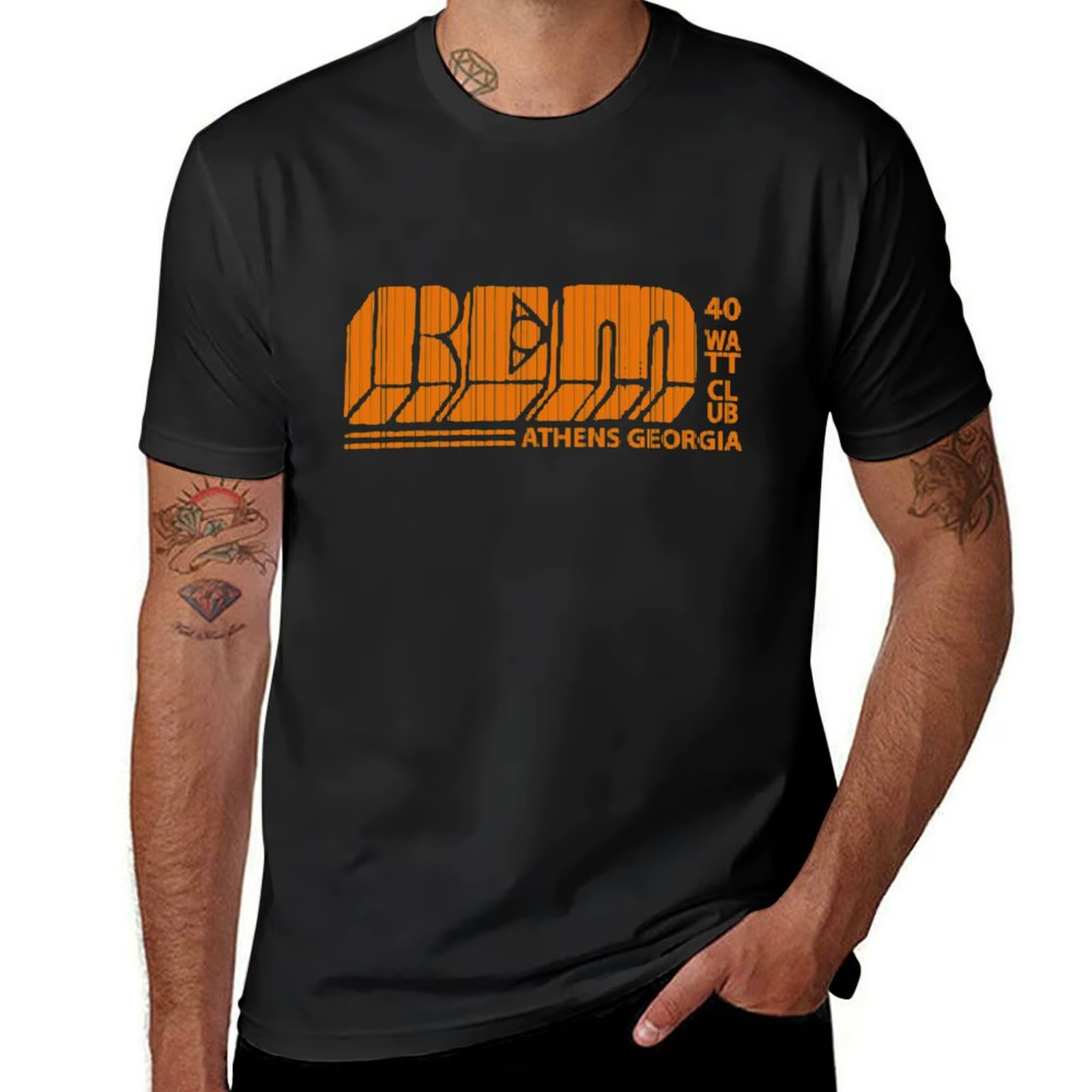 T-shirt homme, surdimensionné, vintage, R E M