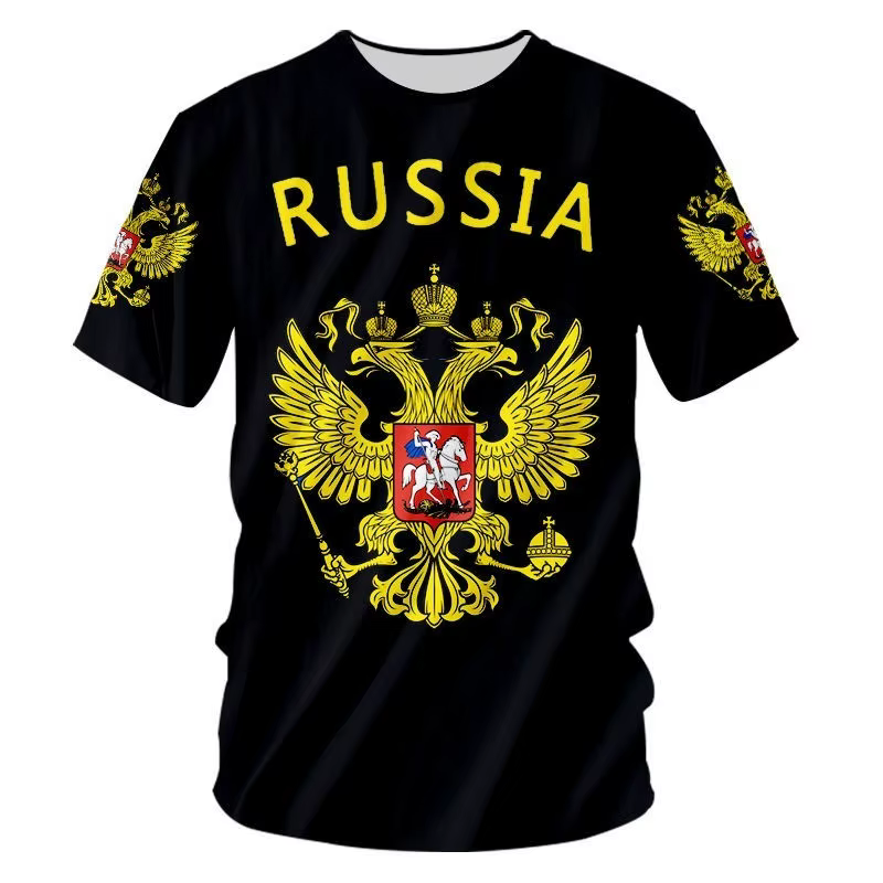 Russie drapeau motif t-shirt pour hommes emblème National ethnique 3D imprimé T-Shirts été décontrac