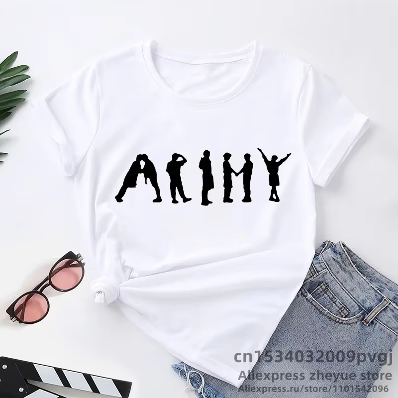 Fille groupe coréen haut T-Shirt femme vêtements T-Shirt Streetwear femmes mode T-Shirt vêtements es