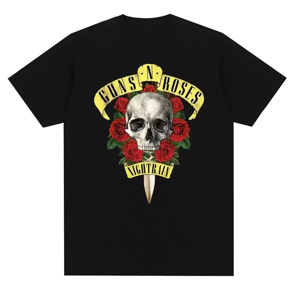 T-shirt à imprimé graphique Guns N Roses, style vintage, groupe de rock, streetwear, homme, femme, m