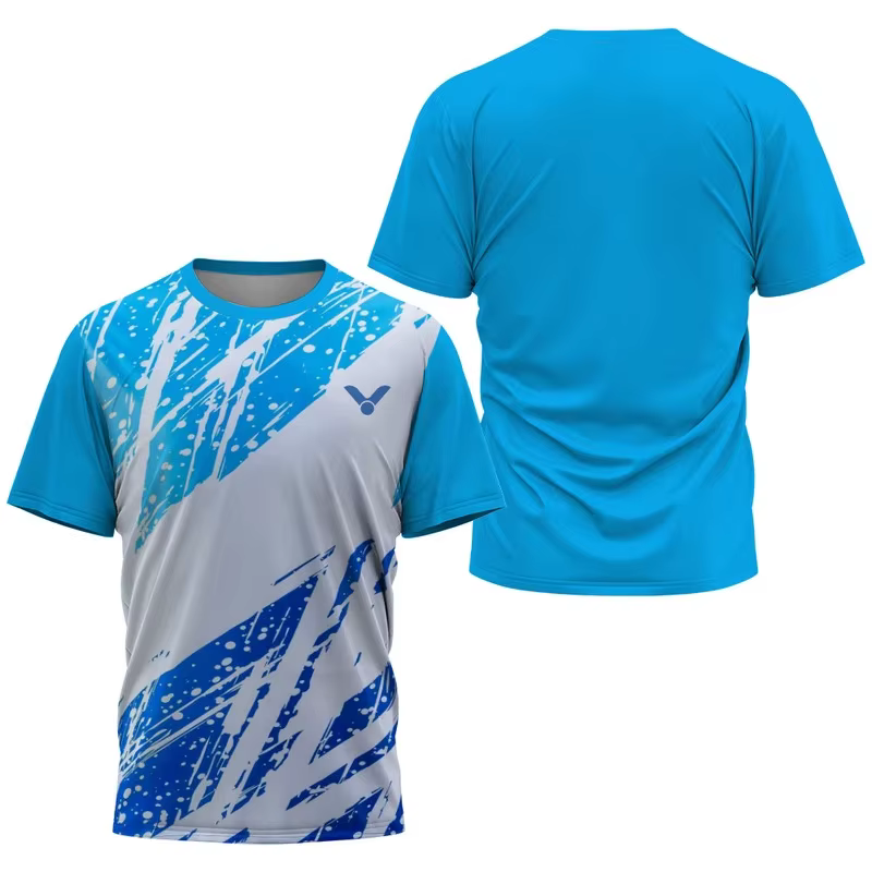 2025 T-shirt respirant de badminton et de tennis, vêtements de sport à la mode pour hommes, haut de 
