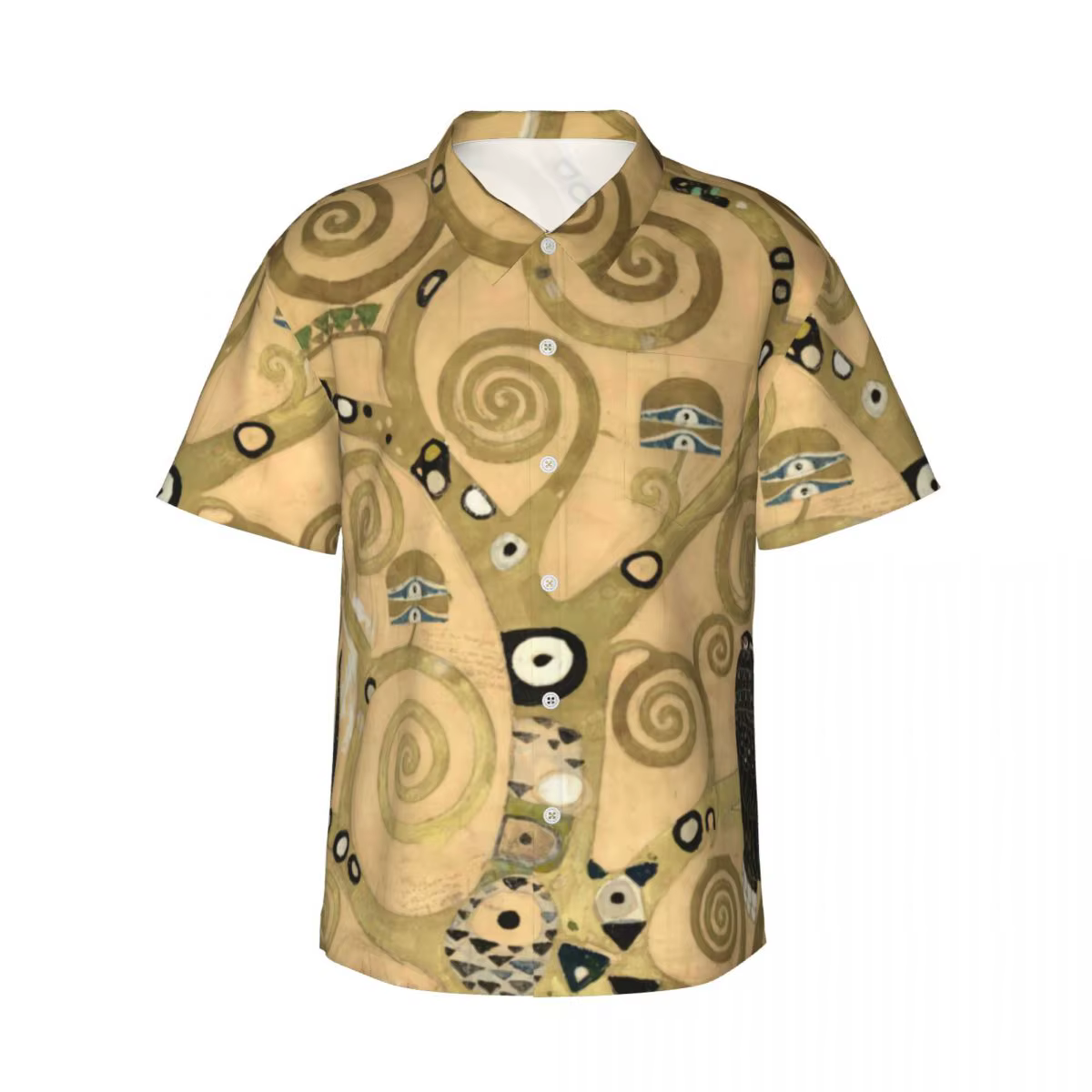 GustAbility Klimt Hawaii Chemise Homme, L'Arbre De Vie, Chemises Décontractées, Manches Courtes, Str