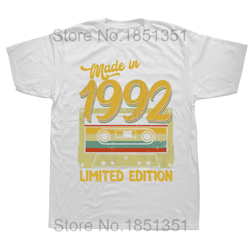 Drôle fabriqué en 1992 édition limitée classique t-shirts été graphique coton Streetwear à manches c