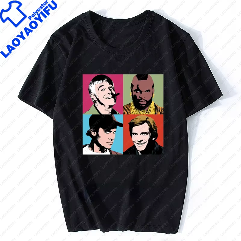 Nouveauté 2026 T-shirt The A-Warhol Team, T-shirts graphiques parodiques The A-Team, Tops TV amusant