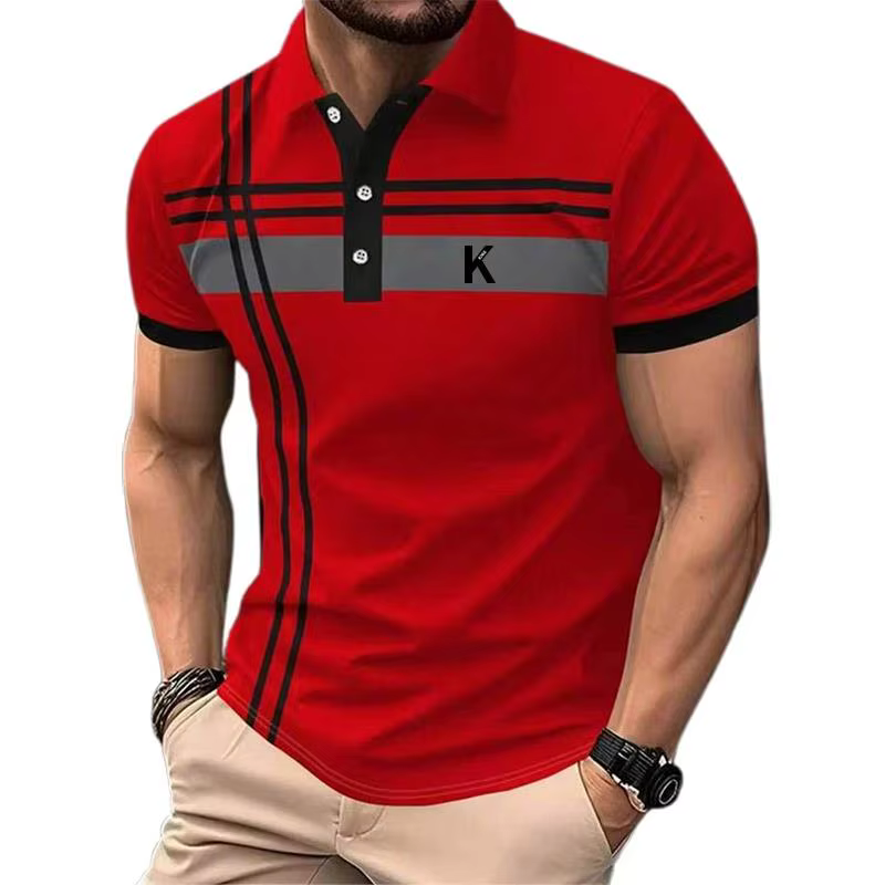 Polo de rugby à manches courtes pour homme, col classique, décontracté, pour l'école, les sports de 