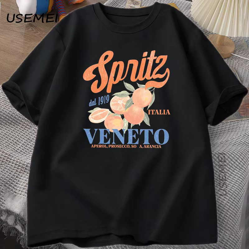 Cocktail italien Spritz T-Shirt hommes femmes été Vintage Boho Italia graphique T-Shirt coton à manc