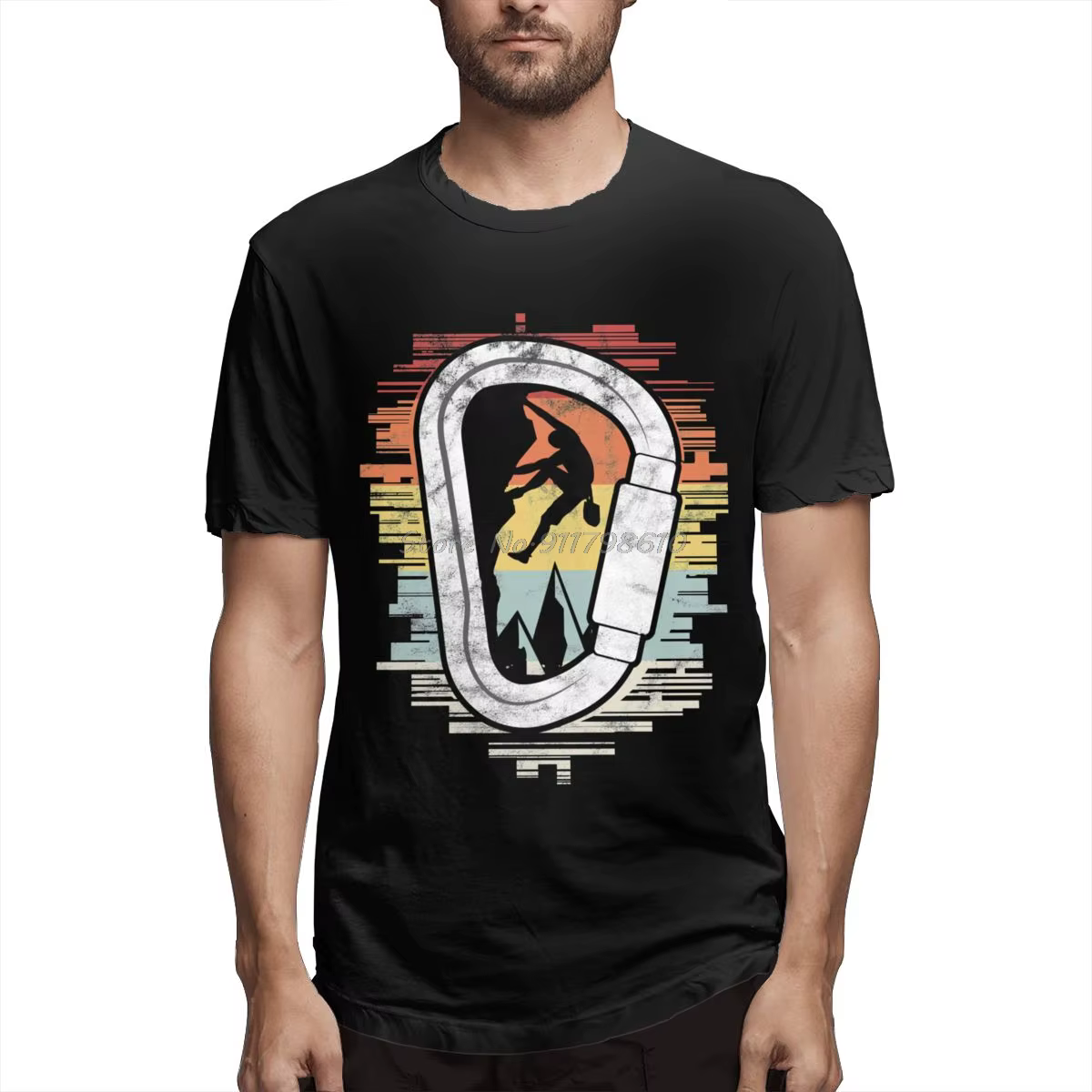 Escalade Vintage rétro T-shirt drôle T-shirt hommes coton T-shirt surdimensionné t-shirts Streetwear