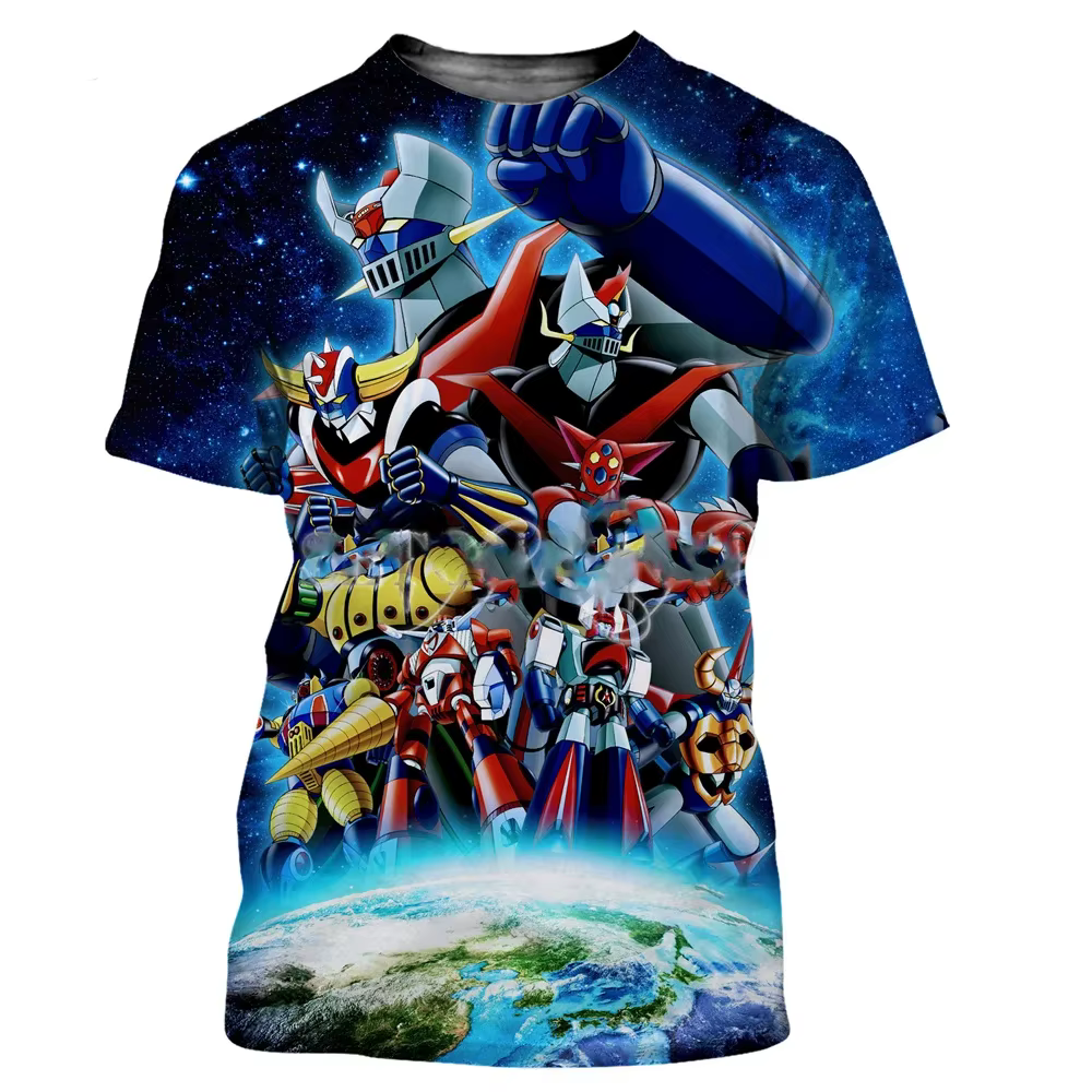 Mazinger Z T-shirt pour hommes mode d'été 3D imprimé à manches courtes Top t-shirts Style Harajuku T