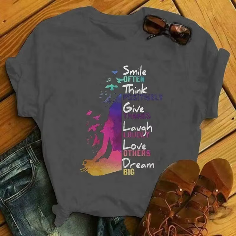 T-shirt en molleton à manches courtes et col rond pour femme, vêtement à la mode