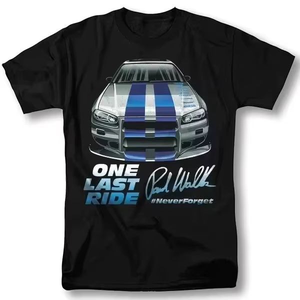 T-shirt Fast and Furious, film Paul Walker, t-shirt classique en coton, t-shirt imprimé de marque, t