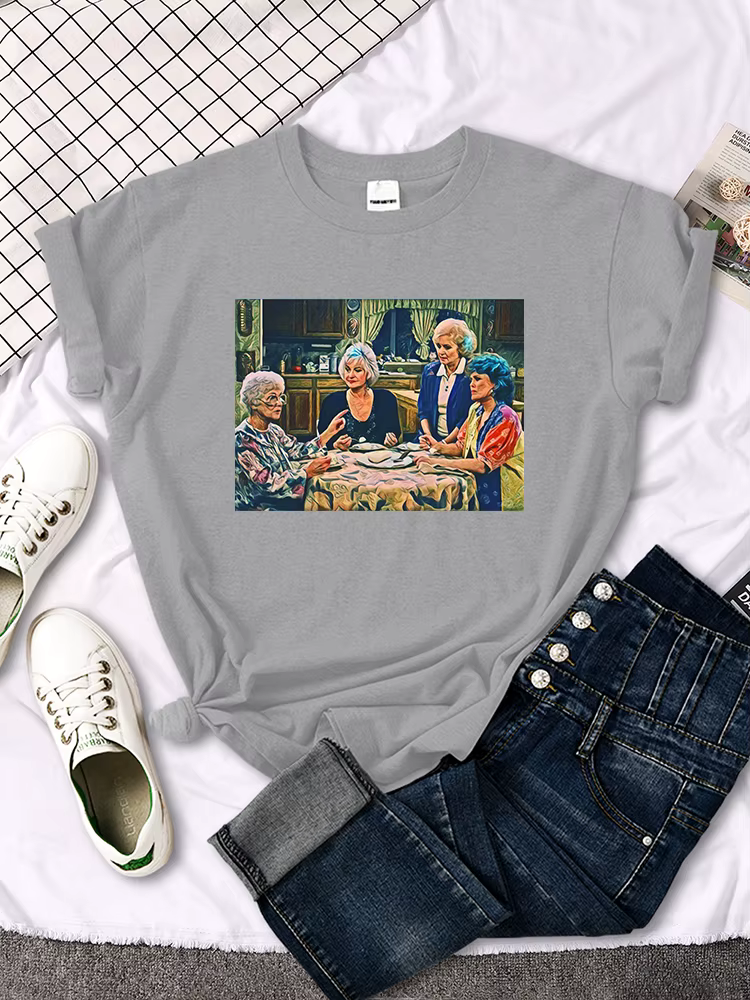 T-shirt manches courtes col rond femme, vintage, Harajuku, Hip Hop