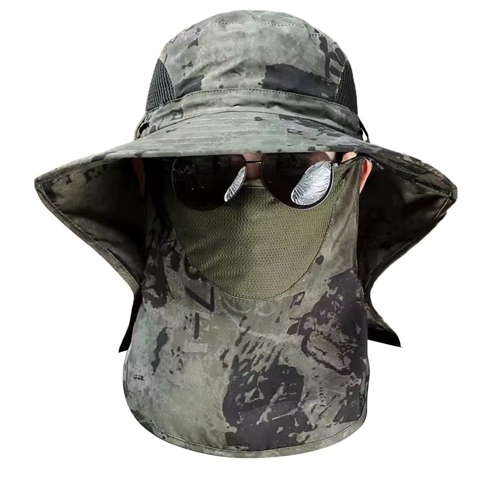 Chapeau de randonnée avec protection UV, couvre-visage et rabat pour le cou détachable, casquette UP