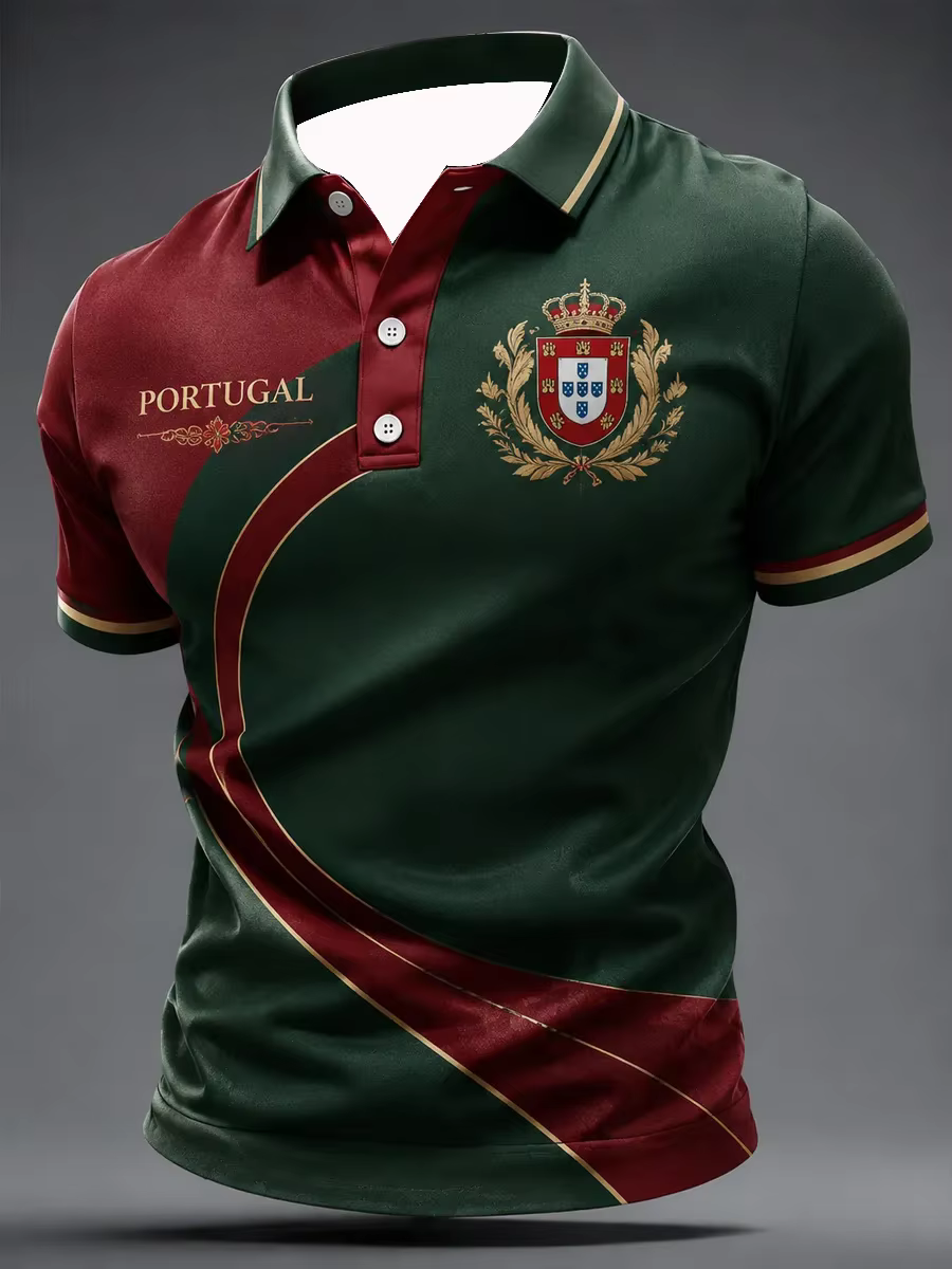 Polo de football pour supporters portugais édition 2026 - Impression 3D - Confortable et respirant -