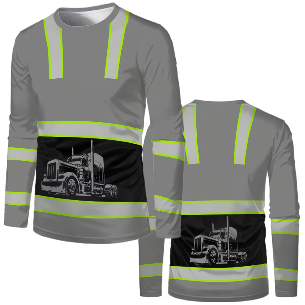 Uniformes de travailleurs de la Construction T-shirt pour hommes ample décontracté classique col ron